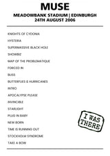 Muse 24th August 2006 Meadowbank Stadium Edinburgh - Alternate - Setlist