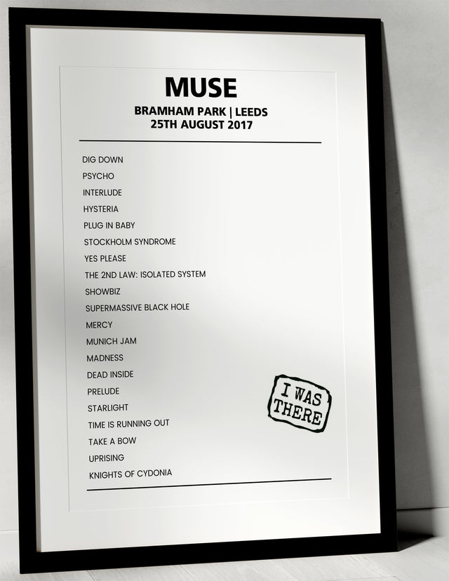 Muse 25th August 2017 Bramham Park Leeds - Alternate - Setlist