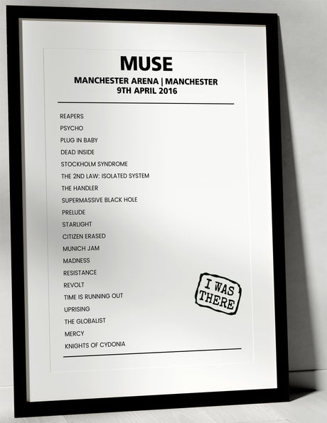 Muse 9th April 2016 Manchester Arena Manchester - Alternate - Setlist