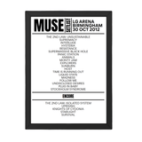 Muse Birmingham October 30, 2012 Replica Setlist - Setlist