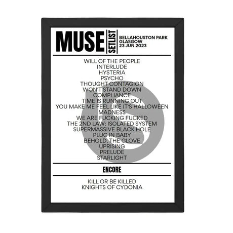 Muse Glasgow June 23, 2023 Replica Setlist - Setlist