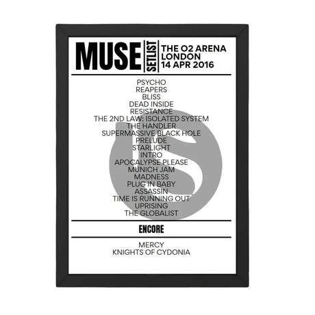 Muse London April 14, 2016 Replica Setlist - Setlist