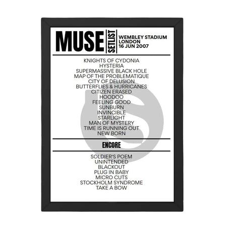 Muse London June 16, 2007 Replica Setlist - Setlist