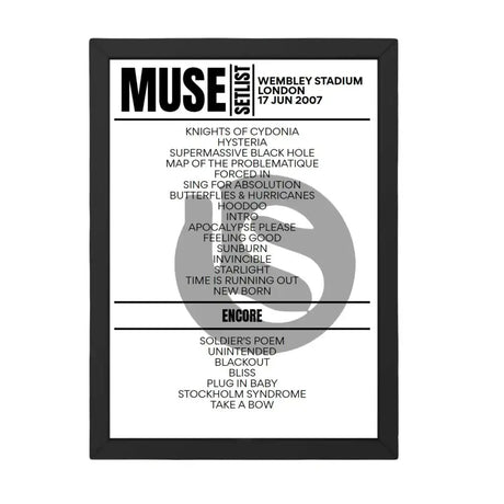 Muse London June 17, 2007 Replica Setlist - Setlist