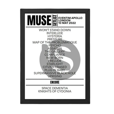 Muse London May 10, 2022 Replica Setlist - Setlist