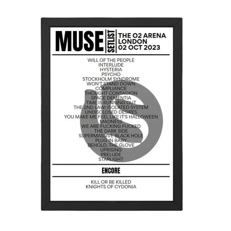 Muse London October 2, 2023 Replica Setlist - Setlist