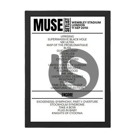 Muse London September 11, 2010 Replica Setlist - Setlist