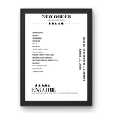 New Order April 23, 2016 Royal Albert Hall London Setlist Poster - Setlist