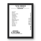 New Order July 18, 2019 Lloyds Amphitheatre Bristol Setlist Poster - Setlist