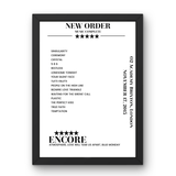 New Order November 17, 2015 O2 Academy Brixton London Setlist Poster - Setlist