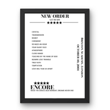 New Order October 10, 2001 Brixton Academy London Setlist Poster - Setlist