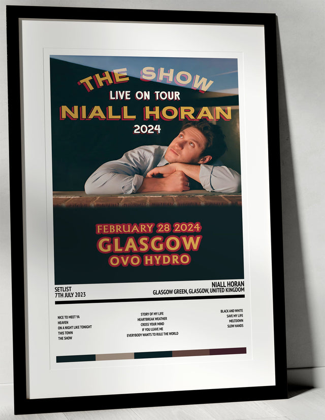 Niall Horan Glasgow Green Glasgow 7th July 2023 - Setlist Tour Poster - Setlist