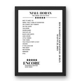 Niall Horan Royal Hospital Kilmainham Dublin 23 August 2024 Setlist Poster - Setlist