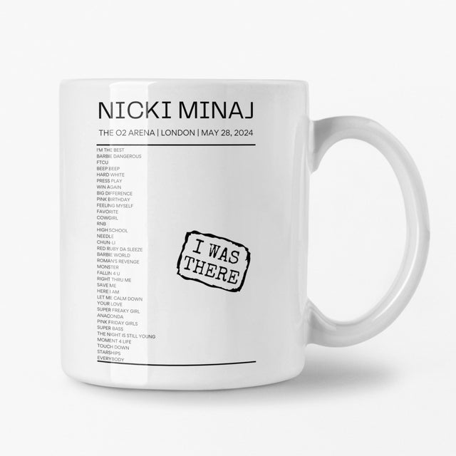 Nicki Minaj The O2 Arena London May 28, 2024 Replica Setlist Mug - Setlist