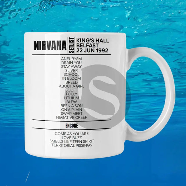 Nirvana Belfast June 22, 1992 Replica Setlist Mug - Setlist