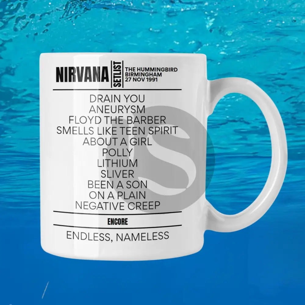 Nirvana Birmingham November 27, 1991 Replica Setlist Mug - Setlist