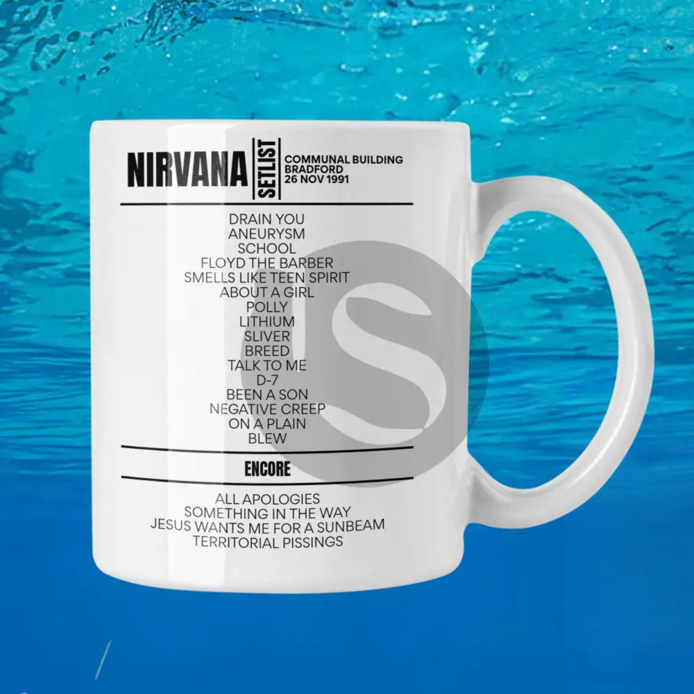 Nirvana Bradford November 26, 1991 Replica Setlist Mug - Setlist