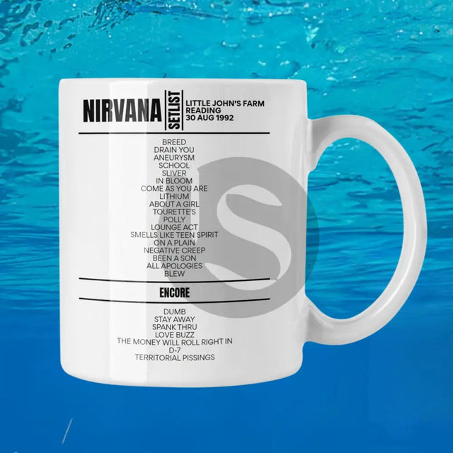 Nirvana Reading August 30, 1992 Replica Setlist Mug - Setlist