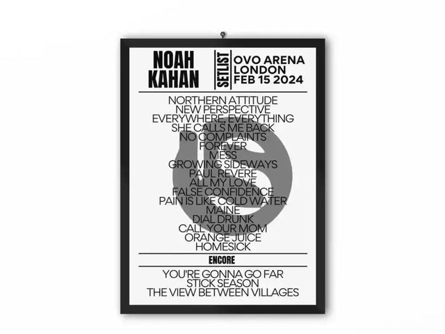 Noah Kahan OVO Arena London February 15 2024 Setlist - Setlist