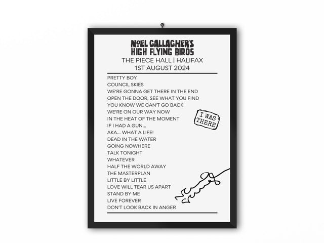 Noel Gallagher's High Flying Birds Halifax August 2024 Setlist Poster - Setlist