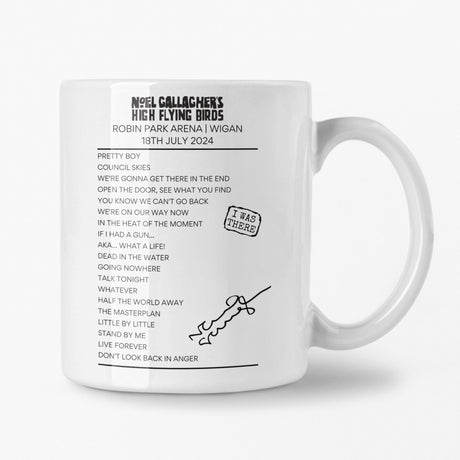 Noel Gallagher's High Flying Birds Wigan July 2024 Setlist Mug - Setlist