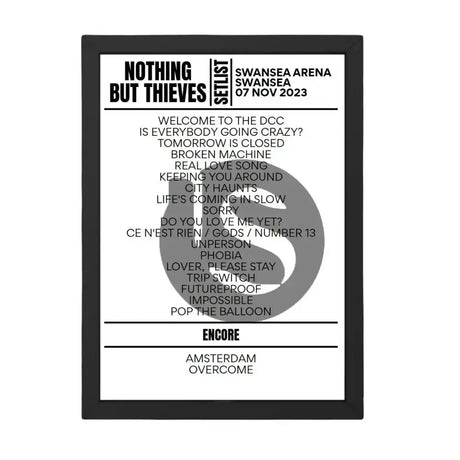 Nothing But Thieves Swansea November 07, 2023 Setlist Replica - Setlist