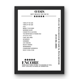 Oasis City of Manchester Stadium Manchester 2 July 2005 Setlist Poster - Setlist