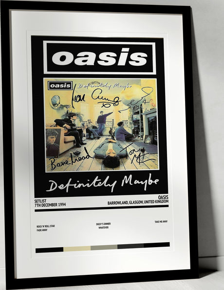 Oasis Definitely Maybe Barrowland Glasgow 7th December 1994 - Setlist Tour Poster - Setlist