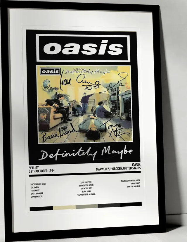 Oasis Definitely Maybe Maxwell's Hoboken 28th October 1994 - Setlist Tour Poster - Setlist