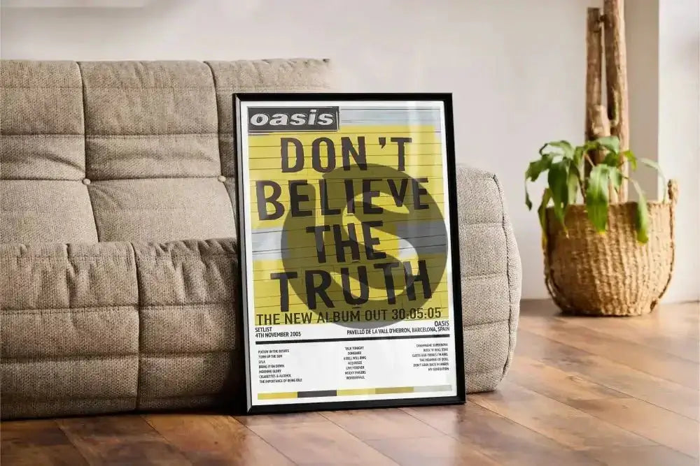 Oasis Don't Believe the Truth Pavelló de la Vall d’Hebron Barcelona 4th November 2005 - Setlist Tour Poster - Setlist