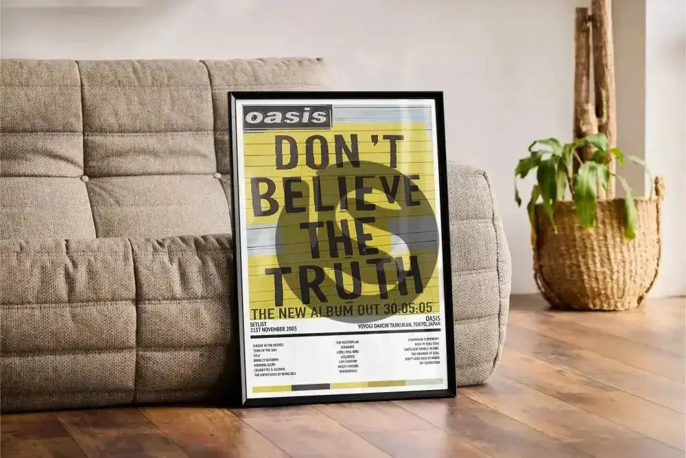 Oasis Don't Believe the Truth Yoyogi Daiichi Taiikukan Tokyo 21st November 2005 - Setlist Tour Poster - Setlist