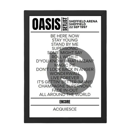 Oasis Poole June 2004 Replica Setlist - Setlist