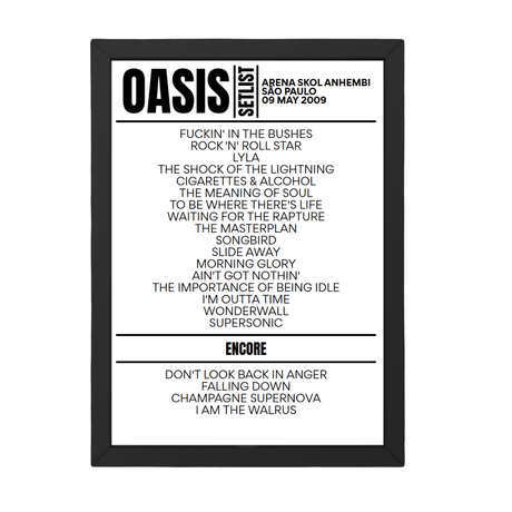 Oasis Setlist 09-05-2009-São Paulo - Setlist