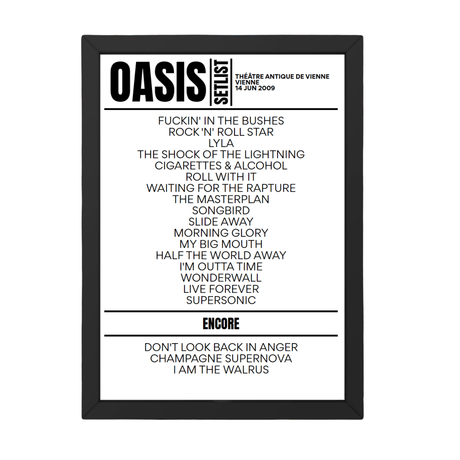 Oasis Setlist 14-06-2009-Vienne - Setlist