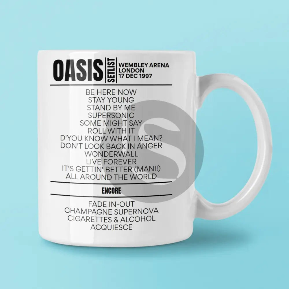 Oasis Earls Court London December 16, 1997 Setlist Mug - Setlist