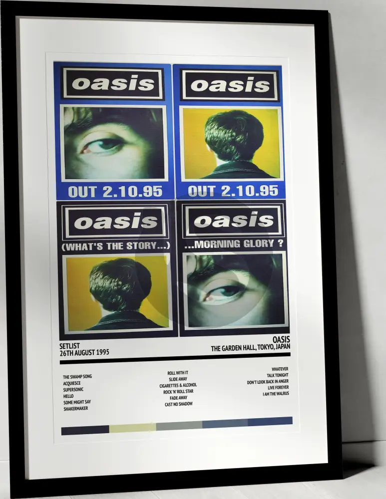 Oasis (What's the Story) Morning Glory? The Garden Hall Tokyo 26th August 1995 - Setlist Tour Poster - Setlist