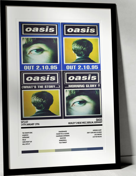 Oasis (What's the Story) Morning Glory? Huxley's Neue Welt Berlin 14th January 1996 - Setlist Tour Poster - Setlist