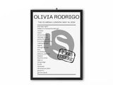 Olivia Rodrigo The O2 Arena London May 14, 2024 Replica Setlist - Setlist