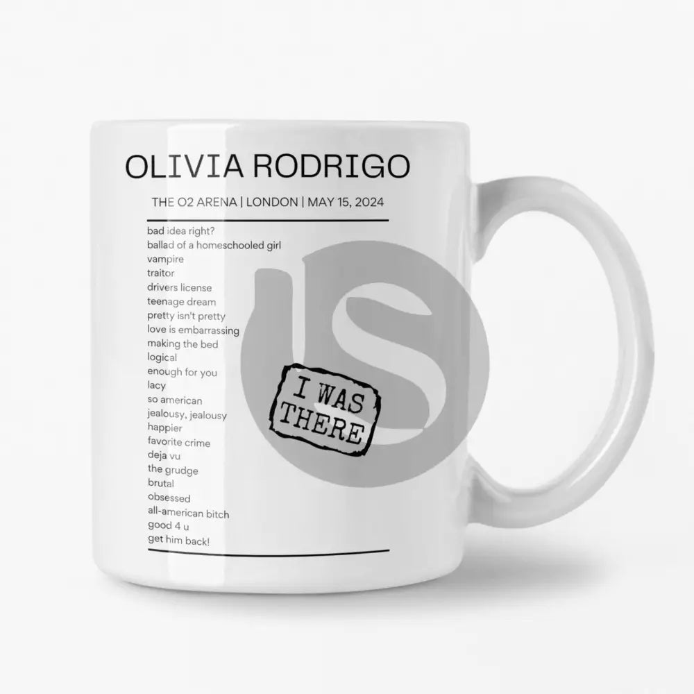 Olivia Rodrigo The O2 Arena London May 15, 2024 Replica Setlist Mug - Setlist