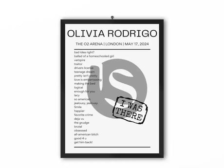 Olivia Rodrigo The O2 Arena London May 17, 2024 Replica Setlist - Setlist