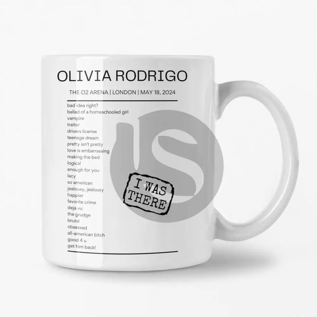 Olivia Rodrigo The O2 Arena London May 18, 2024 Replica Setlist Mug - Setlist