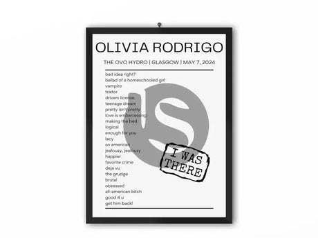 Olivia Rodrigo The OVO Hydro Glasgow May 7, 2024 Replica Setlist - Setlist