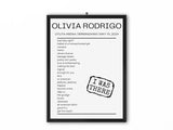 Olivia Rodrigo Utilita Arena Birmingham May 10, 2024 Replica Setlist - Setlist