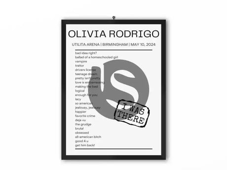 Olivia Rodrigo Utilita Arena Birmingham May 10, 2024 Replica Setlist - Setlist