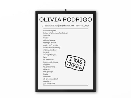 Olivia Rodrigo Utilita Arena Birmingham May 11, 2024 Replica Setlist - Setlist