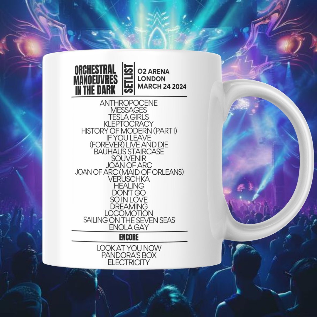 Orchestral Manoeuvres In The Dark London March 24 2024 Setlist Mug - Setlist