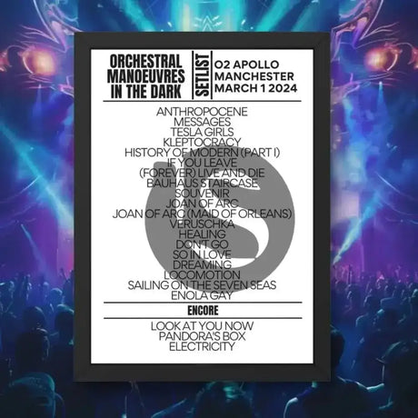 Orchestral Manoeuvres In The Dark Manchester March 1 2024 Setlist - Setlist