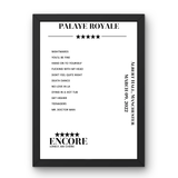 Palaye Royale March 09, 2022 Albert Hall Manchester Setlist Poster - Setlist