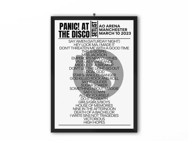 Panic! At The Disco Setlist Manchester March 10 2023 - Setlist