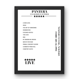 Pantera February 12, 1993 Newport Centre Newport Setlist Poster - Setlist